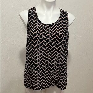 Halogen Black Tan Striped Shirt Sz M